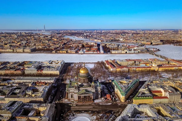 Isaak Isaac Cathédrale Saint Pétersbourg Saint Pétersbourg Vue Oeil Oiseau — Photo