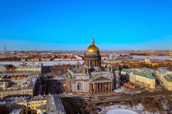 Isaak Izaak Katedra Saint Peterburg Petersburg Lotu Ptaka — Zdjęcie stockowe