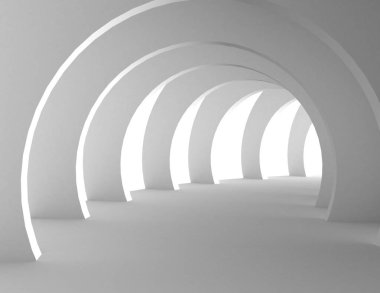 Soyut mimari tasarım konsepti. 3D render illüstrasyon