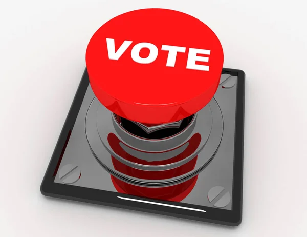Red Button Vote Rendered Illustration — Stock Photo, Image
