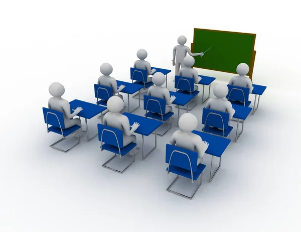 White People Students Class Rendered Illustration — Stock Photo, Image