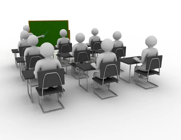 White People Students Class Rendered Illustration — Stock Photo, Image