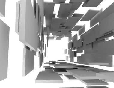 3D fütüristik arka plan. 3D render illüstrasyon