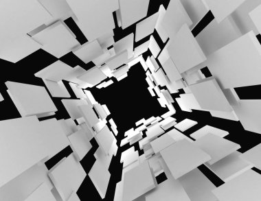 3D fütüristik arka plan. 3D render illüstrasyon