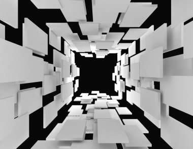 3D fütüristik arka plan. 3D render illüstrasyon