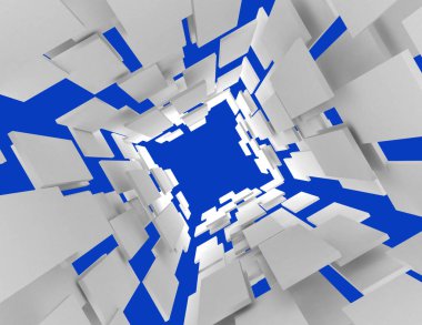 3D fütüristik arka plan. 3D render illüstrasyon