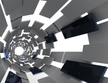 3D fütüristik arka plan. 3D render illüstrasyon