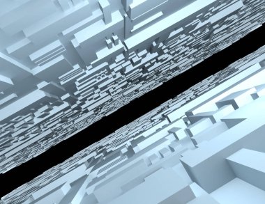 3D fütüristik arka plan. 3D render illüstrasyon