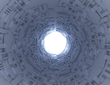 3D fütüristik arka plan. 3D render illüstrasyon
