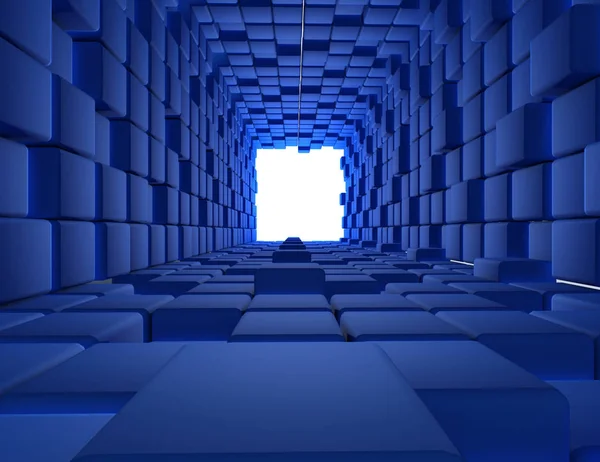 abstract cubes background tunnel 3d. 3d rendered illustration