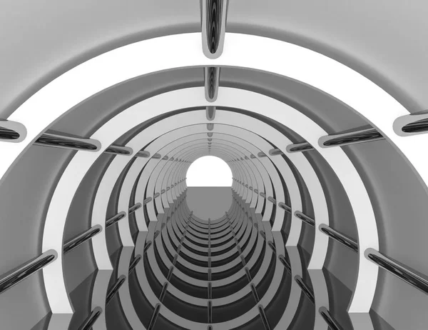 Abstracte Tunnel Achtergrond Gerenderde Afbeelding — Stockfoto