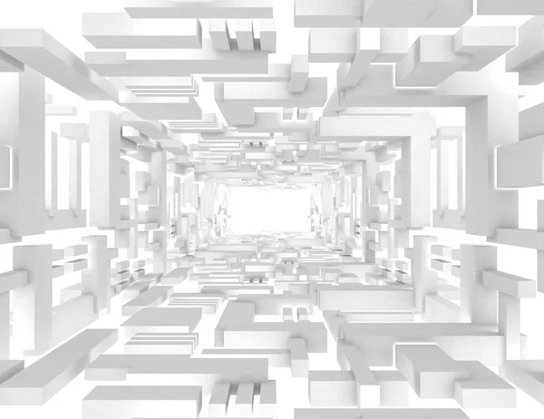 Abstract begrip van het platform-Tunnel. 3D-gerenderde afbeelding — Stockfoto