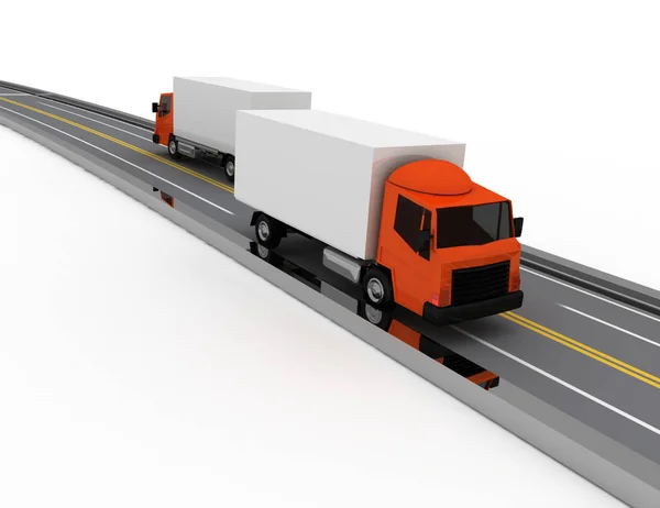 Car Truck Road Rendered Illustration — Stock Photo, Image