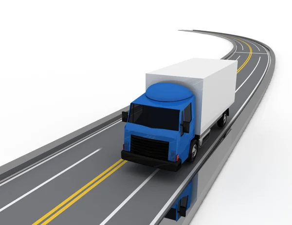 Auto Lkw Auf Der Straße Gerenderte Illustration — Stockfoto