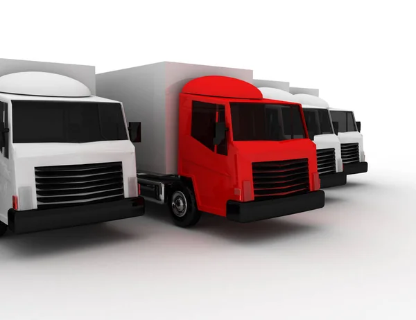 Car Truck Leader Delivery Concept Трехмерная Иллюстрация — стоковое фото
