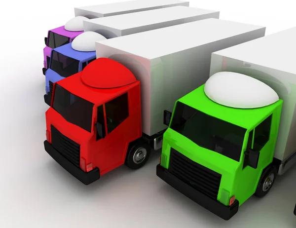 3d car truck leader of delivery concept . 3d rendered illustration