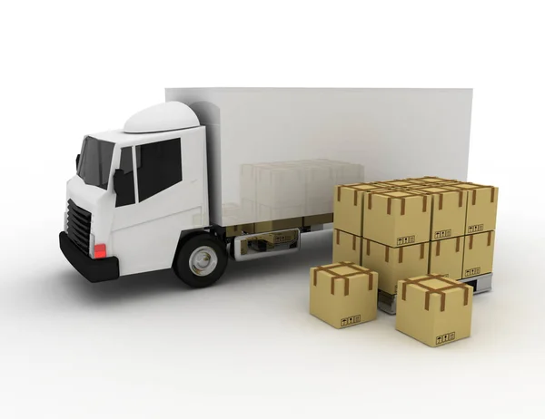 Dostawy Samochodów Ciężarowych Koncepcja Wytopione Ilustracja — Zdjęcie stockowe