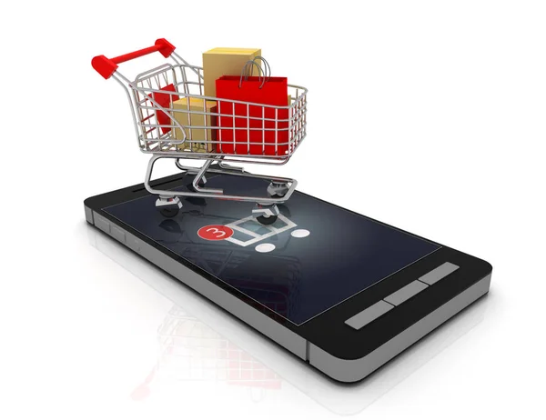 Concetto Shopping Online Rendering Illustrazione — Foto Stock