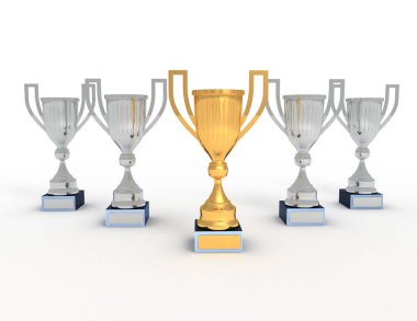 3D trophy Kupası. 3D çizim