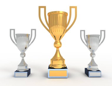 3D trophy Kupası. 3D çizim