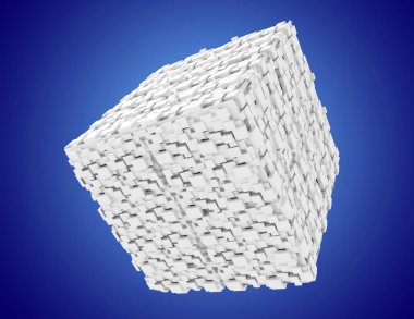 3D soyut küp arkaplanı. 3d illüstrasyon