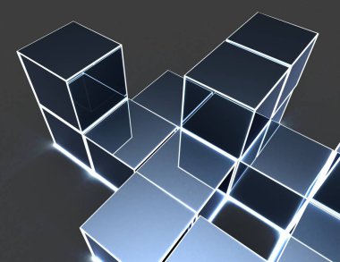 Üç boyutlu arkaplan küpleri. 3d illüstrasyon