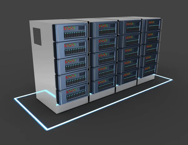 3D  internet servers concept. 3d illustration