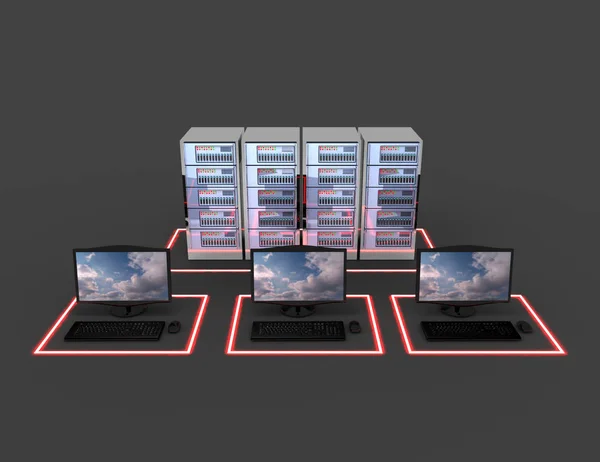 Dator Nätverk Koncept Internet Server Illustration — Stockfoto