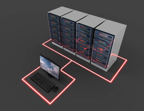Computer Network Concept Internet Server Illustration — Stock Photo, Image
