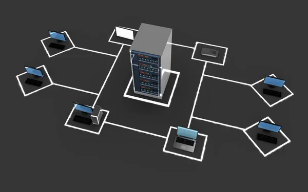 コンピューター ネットワークの概念 イラストレーション — ストック写真