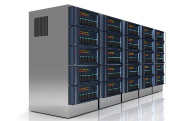 bilgisayar ağ kavramı. Internet server.3d illüstrasyon
