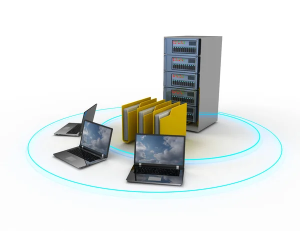 abstract computer network database. 3d illustration