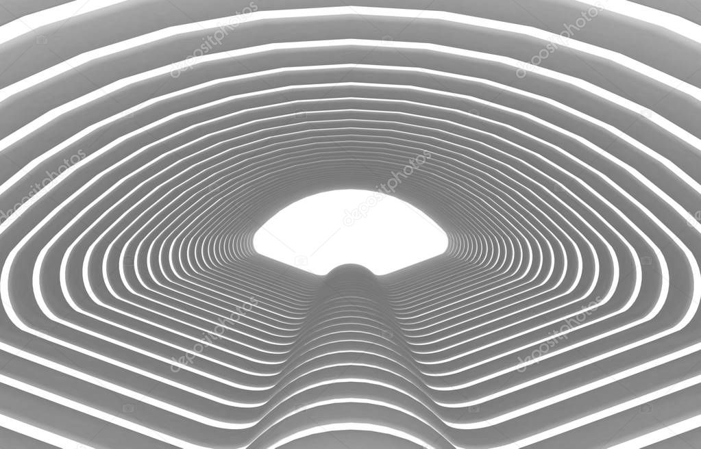 Abstract architecture tunnel background.3d illustration