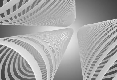 3D arka fütüristik plan. 3D çizim