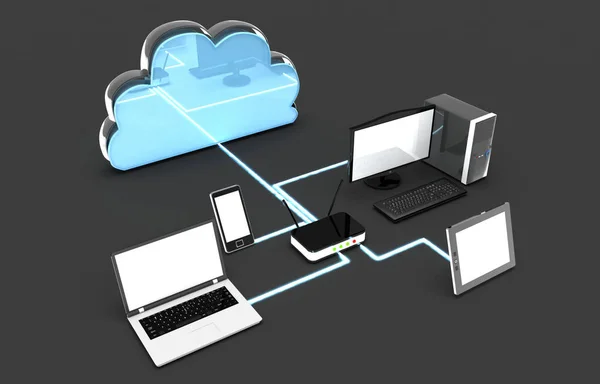 Netzwerk Von Elektronischen Geräten Illustration — Stockfoto