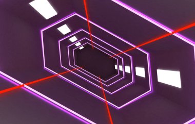 3D arka plan koridor .3d illüstrasyon