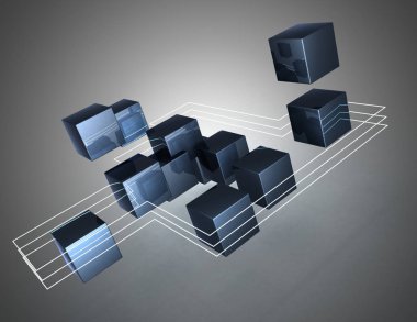 3D soyut küpleri background.3d illüstrasyon