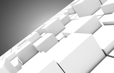 Soyut küpleri blok arka plan. 3D çizim