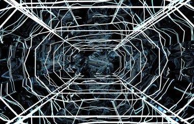 3D soyut tünel arka plan. 3D çizim