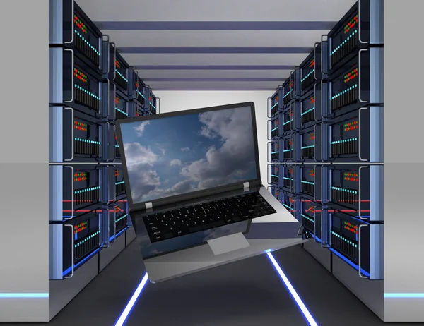 Server Och Laptop Koncept Illustration — Stockfoto