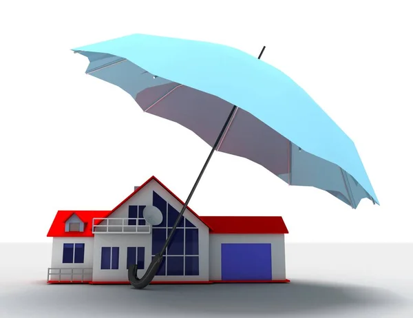 Casa Umbrella Ilustração — Fotografia de Stock