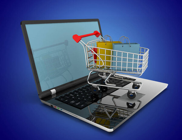 online shopping concept. 3d illustration