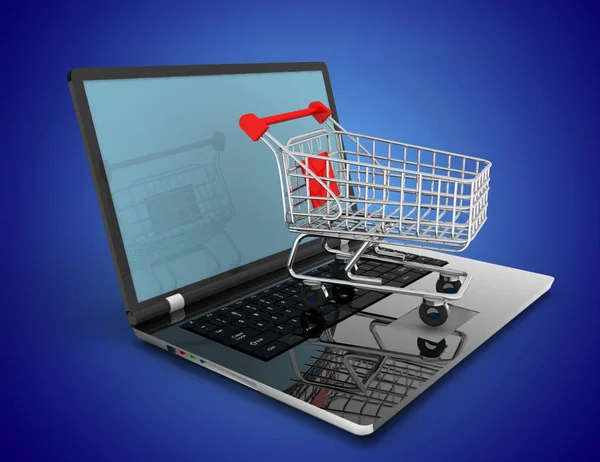 Concepto de compras online. ilustración 3d — Foto de Stock