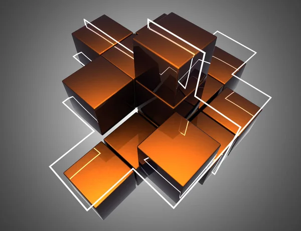 Fond cubes abstraits. Illustration 3d — Photo