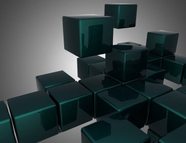 Soyut küpleri arka plan. 3D çizim