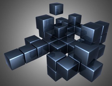 Soyut küpleri arka plan. 3D çizim