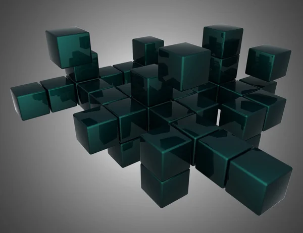 Абстрактний фон кубиків. 3d ілюстрація — стокове фото