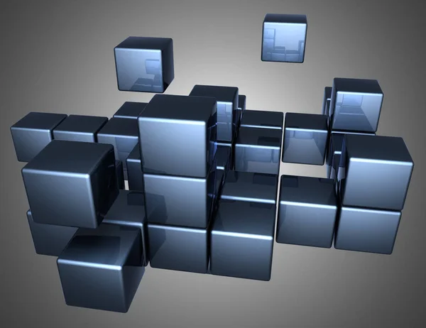 Fond cubes abstraits. Illustration 3d — Photo