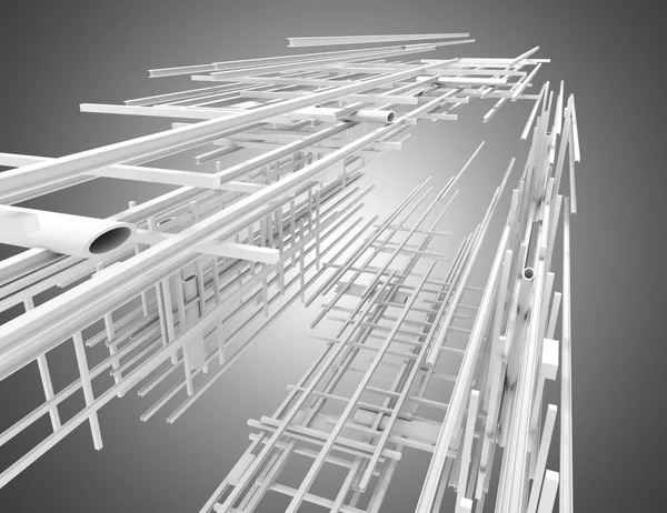 Construcción abstracta de fondo. ilustración 3d — Foto de Stock