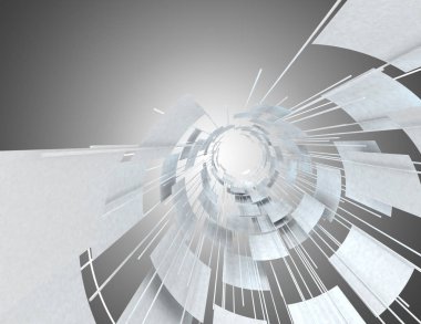 3D soyut arka plan boşluk inşaat. 3D çizim